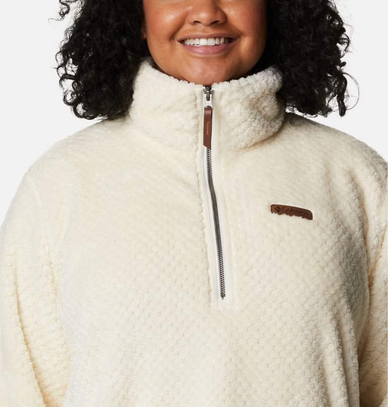 Columbia Fireside Quarter Zip Sherpa Fleece Gensere Dame Pisket Krem | Plus Size 20397O